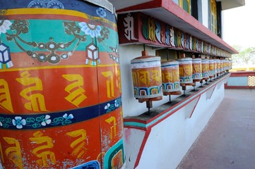 Gebetsmühlen in Kloster in Darjeeling, Indien