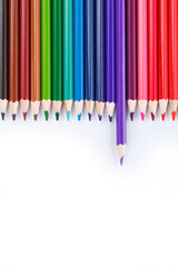 Colour pencils isolated on white background