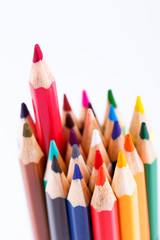 Colour pencils isolated on white background