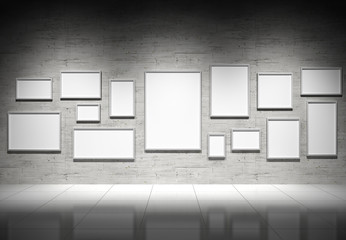 Empty frames in show room