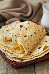 Fresh homemade wheat tortillas