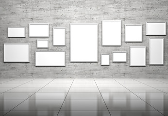 Empty frames in show room