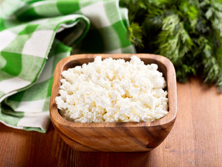 cottage cheese in a bowl