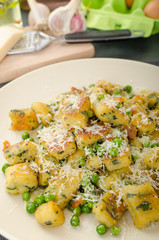 Homemade Gnocchi with Peas and Parmesan