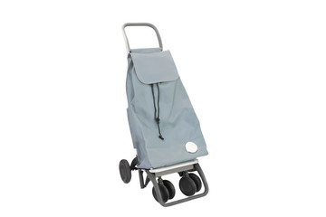 Shopping bag on wheels under the white background