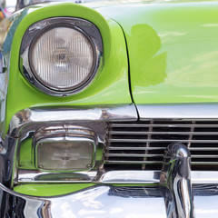 Headlight of oldtimer. Havana, Cuba