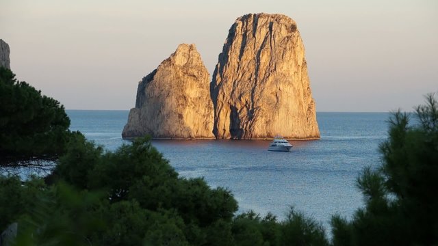 Views of the Isle of Capri off the Coast of Italy