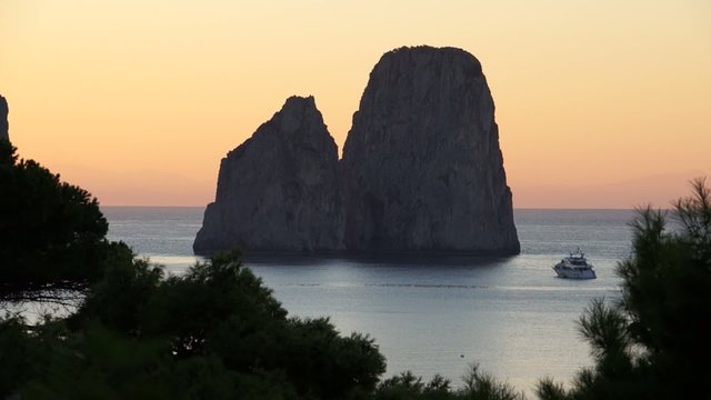 Views of the Isle of Capri off the Coast of Italy