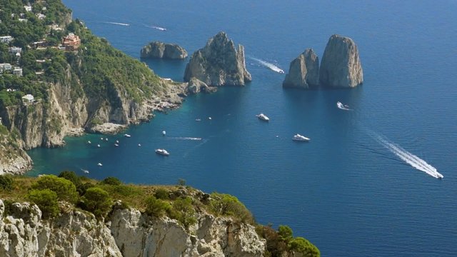 Views of the Isle of Capri off the Coast of Italy