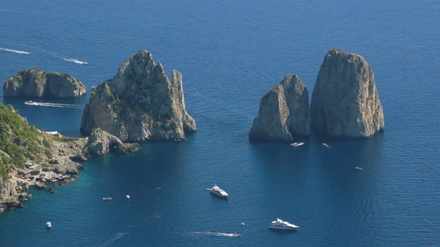 Views of the Isle of Capri off the Coast of Italy
