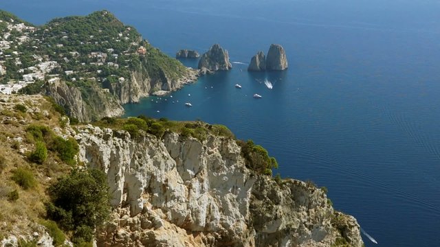 Views of the Isle of Capri off the Coast of Italy
