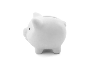 White piggy bank with clipping path