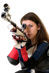 Obraz na płótnie Canvas Woman training sport shooting 