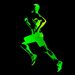 Abstract green vector runner