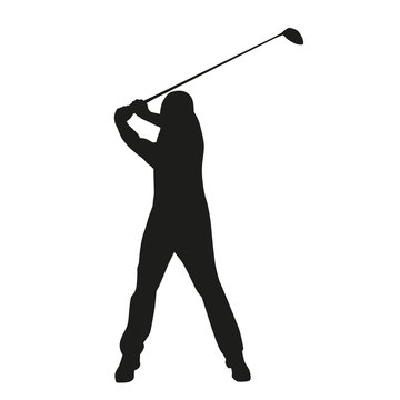 recommend clip art: Golf swing. Vector golfer silhouette