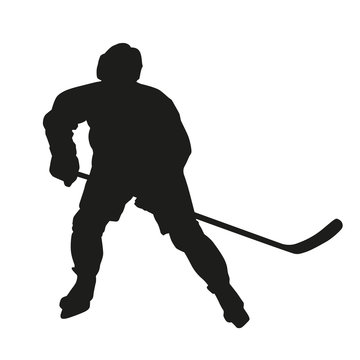 Ice hockey player silhouette