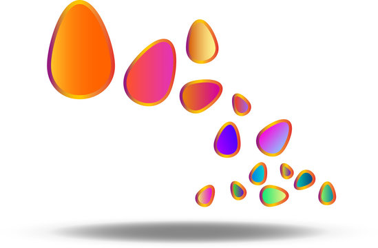 oeufs de Pâques vecteurs différentes couleurs avec bordures