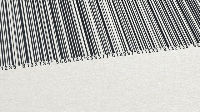 4k - Animation of barcode on paper texture