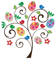 Naklejki  Wielkanocne drzewo