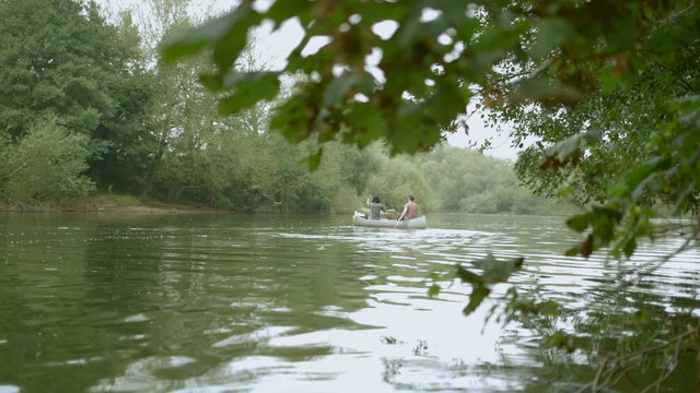 Couple enjoying boating