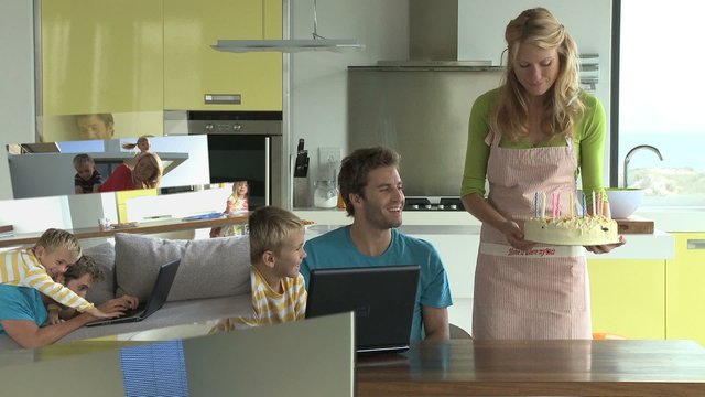 CGI Computer animation, of family scenes