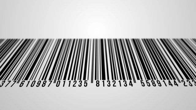 4k - Loopable animation of barcode with alpha matte