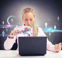 Woman looking on social networks