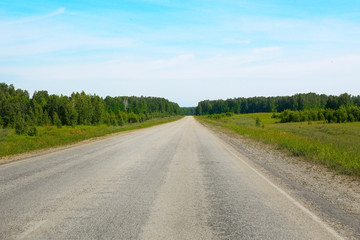Fototapeta na wymiar landscape with road and sky