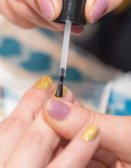 manicure in beauty salon