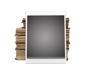 Obraz premium Books and tablet pc