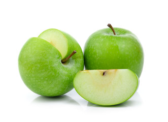 green apple on white background