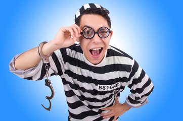 Funny convict isolated on the white