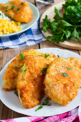 Fried cabbage with bread crumbs - vegan version of schnitzel