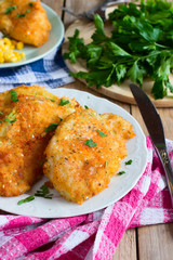 Fried cabbage with bread crumbs - vegan version of schnitzel