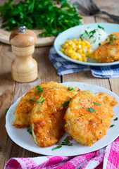 Fried cabbage with bread crumbs - vegan version of schnitzel