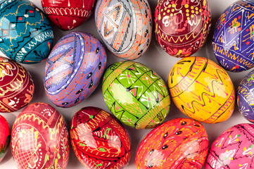 Fototapeta na wymiar Colorful Easter eggs. Holiday background.