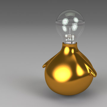 3d rendering of lightbulb isolated