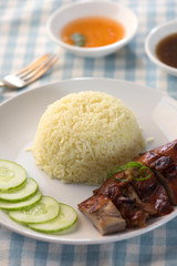 Rice roasted duck with sauce - chinese food