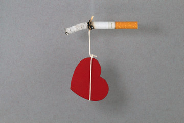 Concept of dangers of smoking cigarettes. Smoking kills