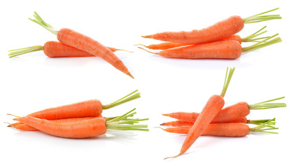 baby carrots on white background