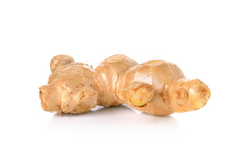 fresh ginger on white background