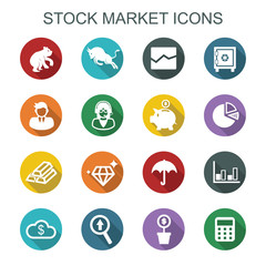 stock market long shadow icons