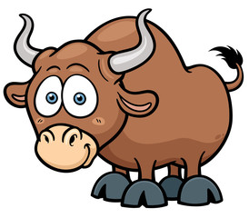 Vector illustration of cartoon Bull