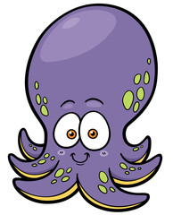Vector illustration of Cartoon octopus