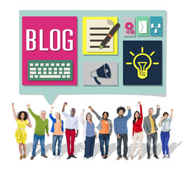 Blog Weblog Media Online Messaging Notes Concept
