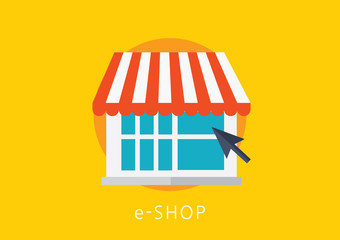 e-shop concept flat icon