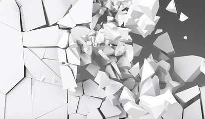 3d rendering destruction of wall