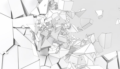 3d rendering destruction of wall © tigger11th