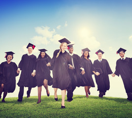 Students Graduation Success Achievement Celebration Concept