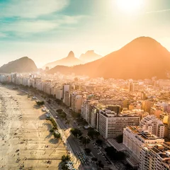 Crédence de cuisine en verre imprimé Copacabana, Rio de Janeiro, Brésil Vue aérienne de la plage de Copacabana à Rio de Janeiro, Brésil